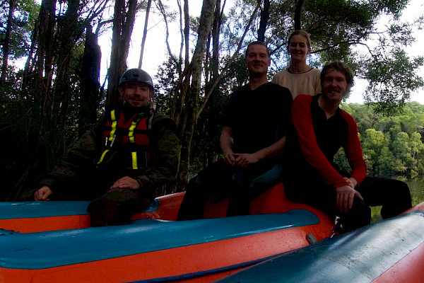 The rafting team at the end of the river