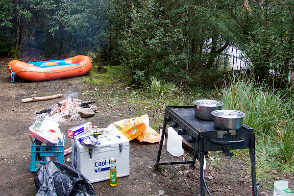 Rafting equipment and a BBQ