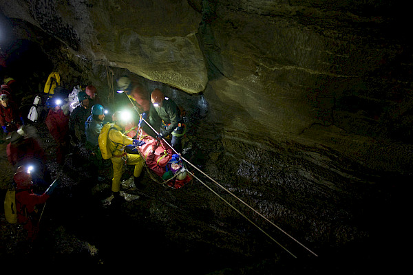 On ropes in the cave