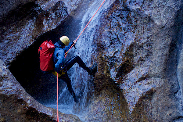 Picture of someone canyoneering